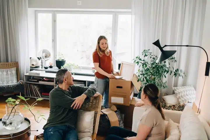 Three people conversation